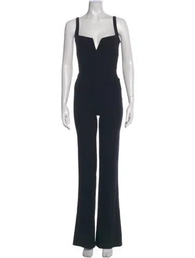 Pre-owned Galvan V-neck Jumpsuit In Blue