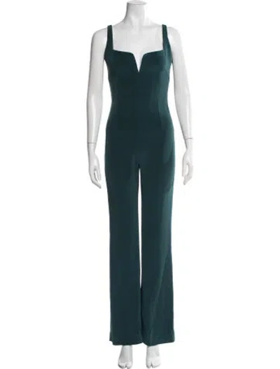 Pre-owned Galvan V-neck Jumpsuit In Green