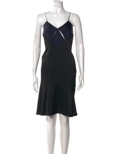 Pre-owned Galvan V-neck Knee-length Dress In Multi