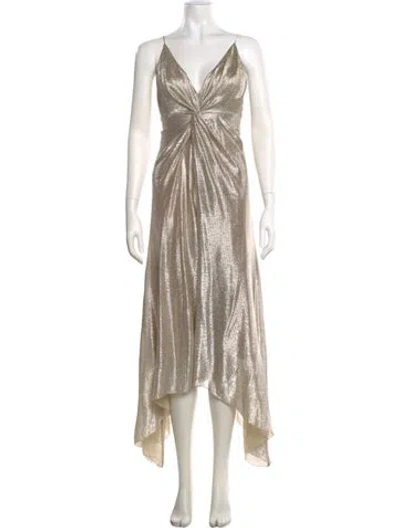 Pre-owned Galvan V-neck Long Dress