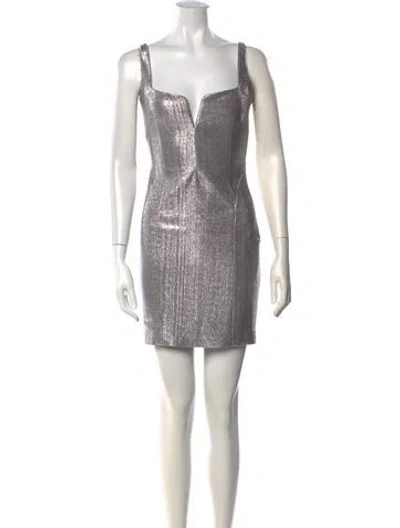 Pre-owned Galvan V-neck Mini Dress In Multicolor