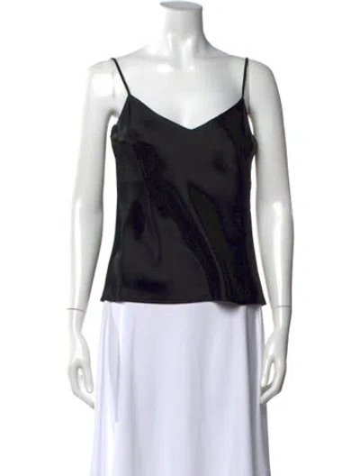 Pre-owned Galvan V-neck Sleeveless Top In Black