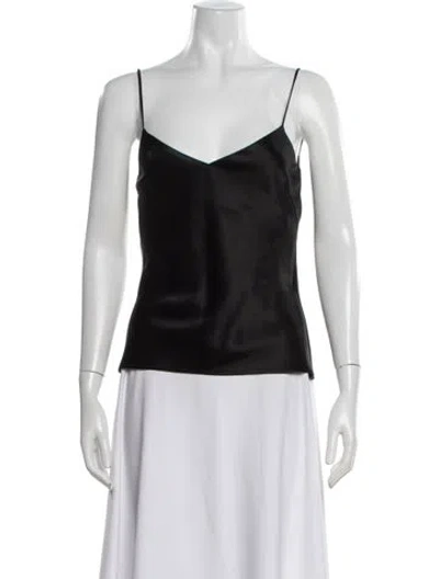 Pre-owned Galvan V-neck Sleeveless Top In Black