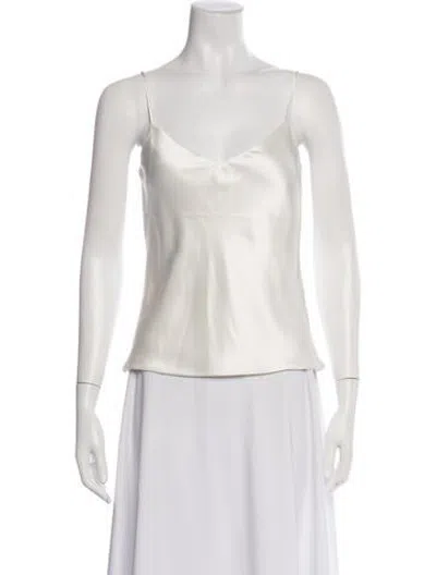 Pre-owned Galvan V-neck Sleeveless Top In Neutrals