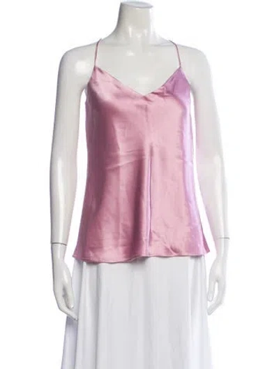 Pre-owned Galvan V-neck Sleeveless Top In Red