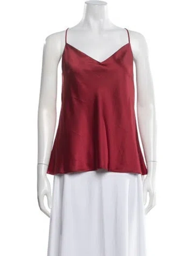 Pre-owned Galvan V-neck Sleeveless Top In Red