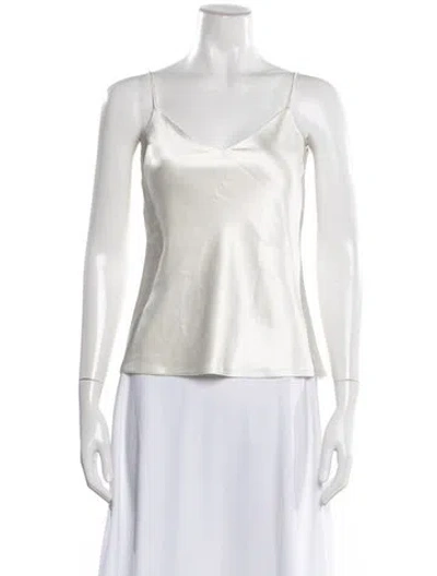 Pre-owned Galvan V-neck Sleeveless Top In Silver