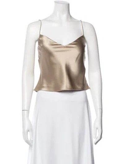 Pre-owned Galvan V-neck Sleeveless Top In Silver