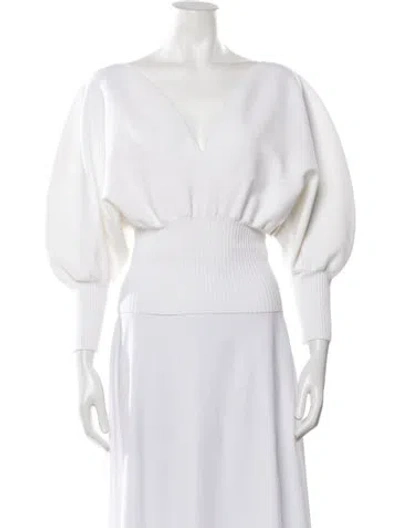 Pre-owned Galvan V-neck Sweater In White