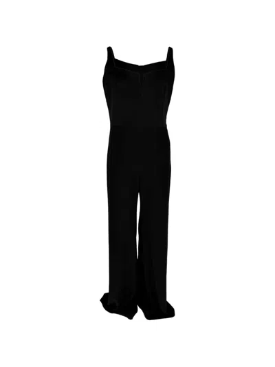 Pre-owned Galvan Wide-leg Corset Jumpsuit In Black