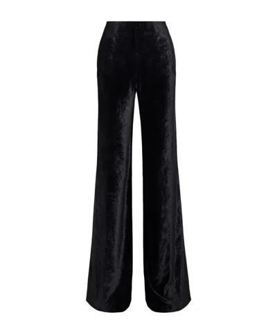 Galvan Winter Sun Velvet Wide-leg Pants In Black