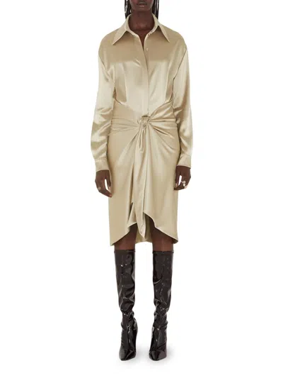 Galvan Women's De Lovie Knotted Shirtdress In Neutral