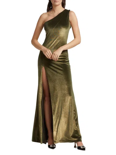 Galvan Women's Off-kilter One-shoulder Gown In Green