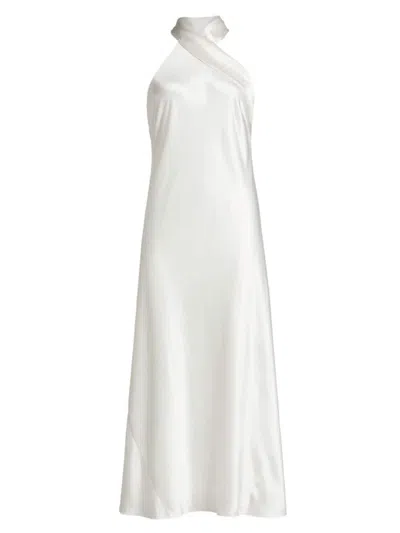 Galvan Women's Pandora Satin Midi-dress In Off White