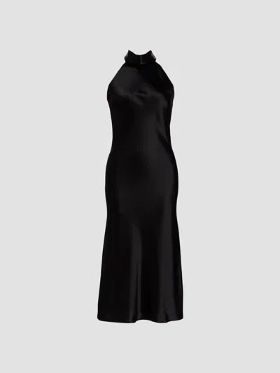Galvan Sienna Cropped Midi-dress In Black