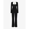 Galvan Womens Liquid Chain Straight-leg Woven Jumpsuit Black In Black