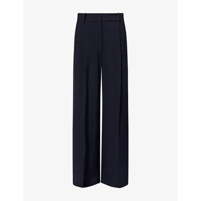 Galvan Womens  Roman Wide-leg Twill Trousers In Midnight
