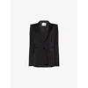 Galvan Womens Black Sculpted Single-breasted Woven Blazer In Black