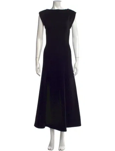 Pre-owned Galvan Wool Long Dress In Black