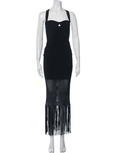 Pre-owned Galvan Wool Long Dress In Blue