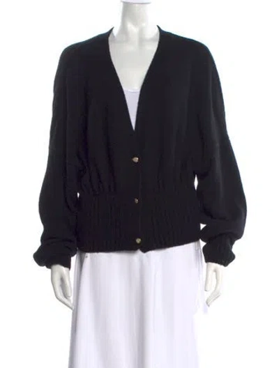Pre-owned Galvan Wool V-neck Sweater In Black
