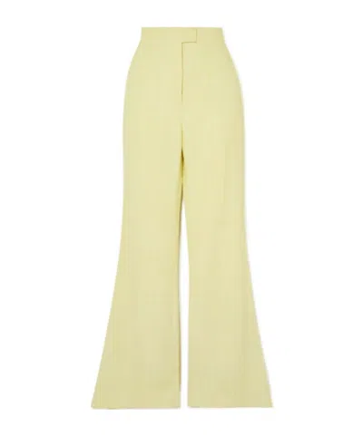 Galvan Wool Wide-leg Pants In Gold