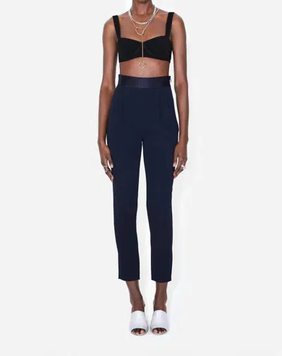 Galvan Zengel High Rise Trousers In Black In Blue