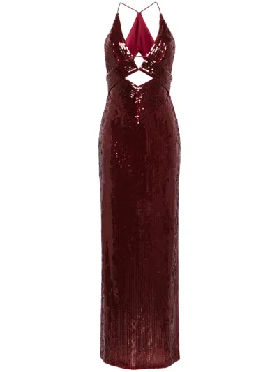Galvan Ized Prism Maxi Dress In Red