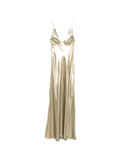 Galvan Ized Slip Gown In Gold