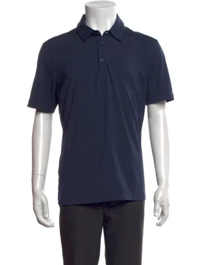 Pre-owned Galvin Green Collar Short Sleeve Polo Shirt In Blue