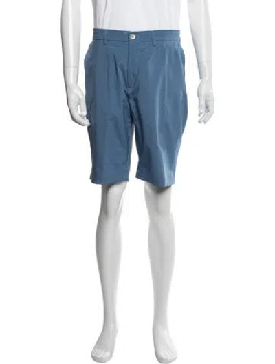 Pre-owned Galvin Green Flat Front Shorts In Blue