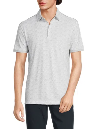 Galvin Green Men's Madden Wave Print Polo In Cool Grey