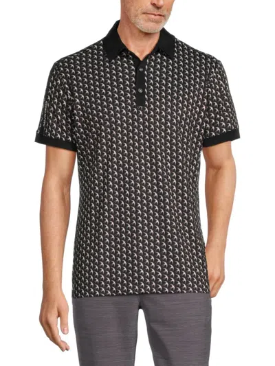 Galvin Green Men's Malcolm Bird Print Polo In Black