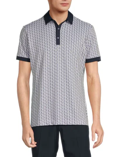 Galvin Green Men's Malcolm Bird Print Polo In Cool Grey