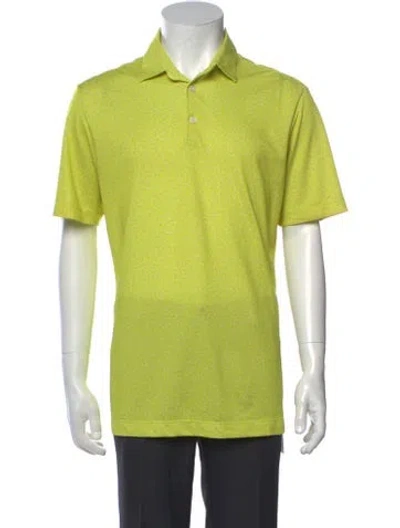 Pre-owned Galvin Green Patterned Collar Polo Shirt In Green