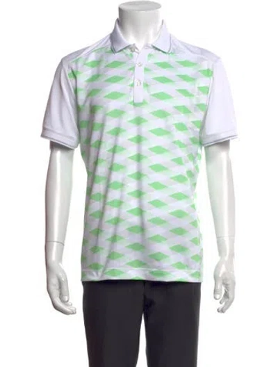 Pre-owned Galvin Green Patterned Collar Polo Shirt In Green
