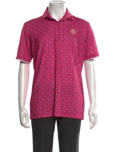 Pre-owned Galvin Green Patterned Collar Polo Shirt In Pink