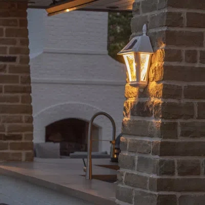 Gama Sonic 130 Lumens Outdoor Solar Warm White Led Wall Sconce (2pk)