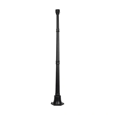 Gama Sonic 64 In. Outdoor Cast Aluminum Decorative Solar Lamp Post With Ez-anchor In Black