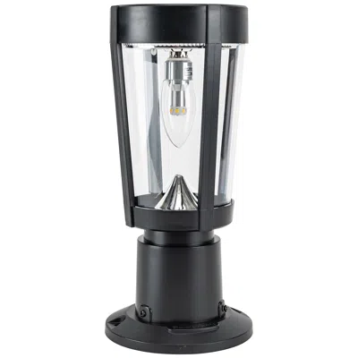 Gama Sonic Amphora 12 1/4" High Black Solar Led Post/pier Mount Light