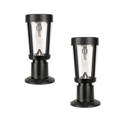 Gama Sonic Amphora Bulb Solar Light – Pier/3” Fitter Mount - 2 Pk In Black