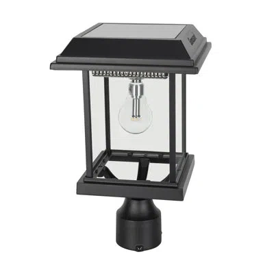 Gama Sonic Aspen Ii Solar Post Light With 3" Fitter In Black