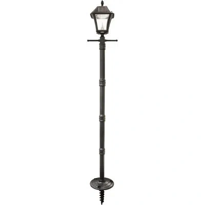 Gama Sonic Baytown Ii Black 1-light 78" H Solar Powered Integrated Led Lamp Post (full) In Matte Black