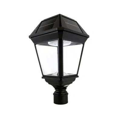 Gama Sonic Black 1-light Outdoor Commercial Graded Solar Led Post Light Lantern Head With Dual Color In Matte Black;powder Coated Finish