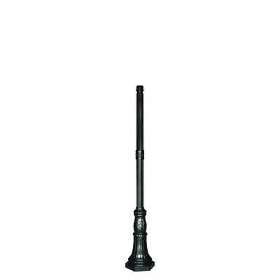 Gama Sonic Black Surface Mount Outdoor Lamp Post In Matte Black;powder Coated Finish