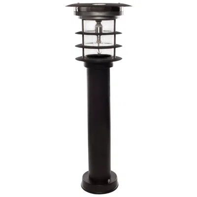 Gama Sonic Bollard 24" High Black Finish Solar Powered Led Landscape Light