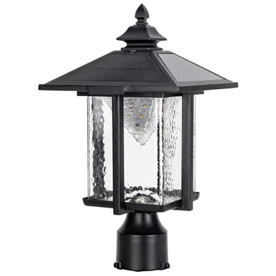 Gama Sonic Casita 15 1/4" High Black Solar Led Post-pier Mount Light