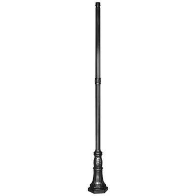 Gama Sonic Commercial 120" High Black Outdoor Post Light Pole