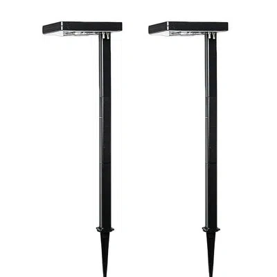 Gama Sonic Contemporary Square Outdoor Modern Solar Dual Color Led Pathway Landscape Light In Black