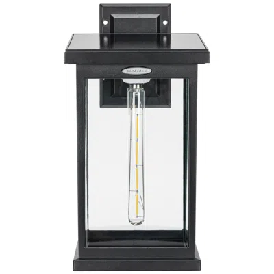 Gama Sonic Farmhouse 15 1/2" High Black Led Outdoor Solar Wall Light